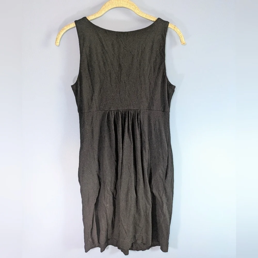 J Crew Black Knit Ruffled Casual Dress